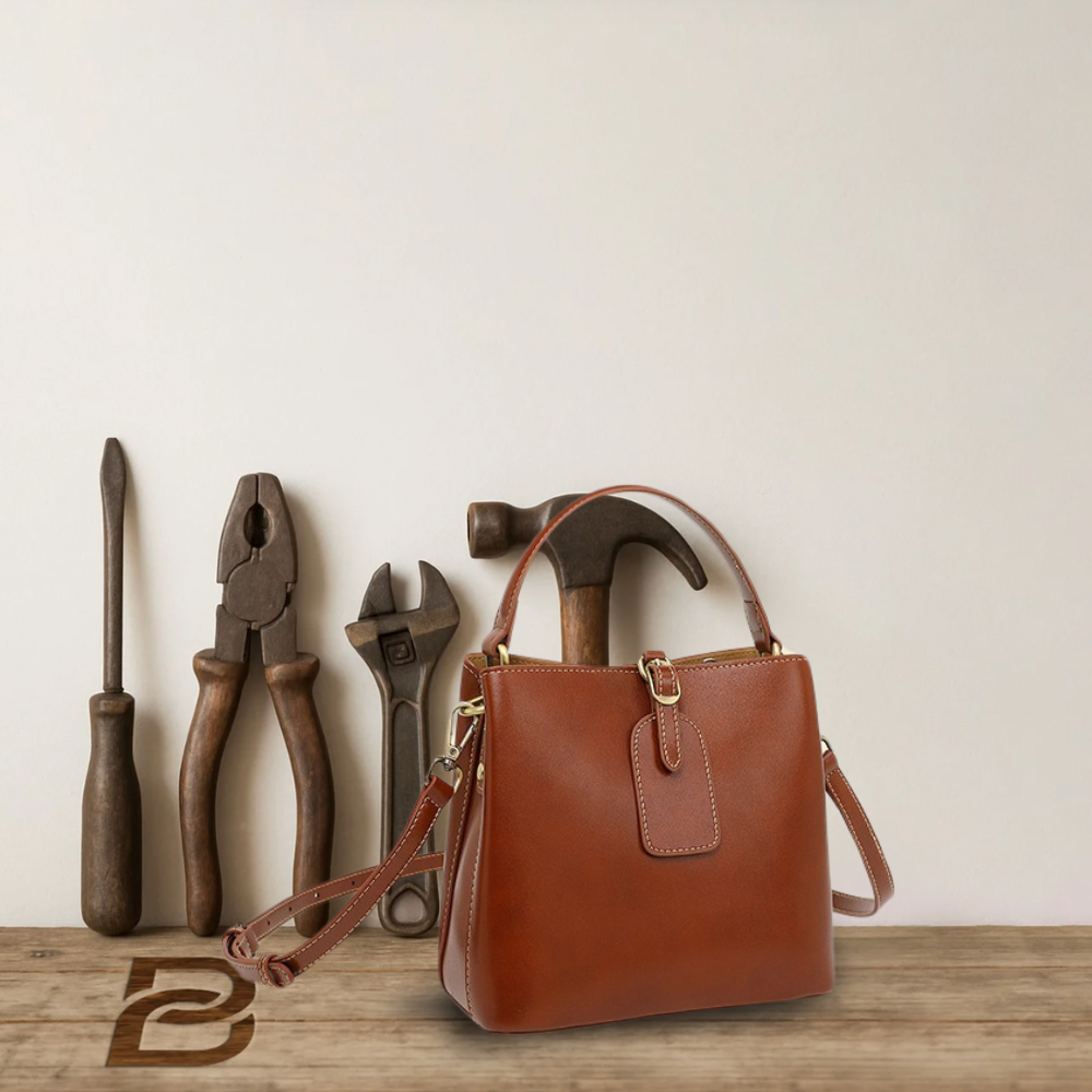 BERK | Mini leather bag with structured top handle