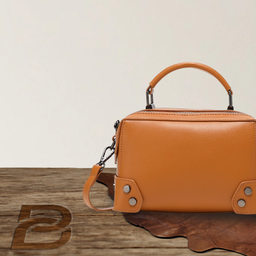 BERK | Premium Leather Box Satchel Bag with Dual Zippers