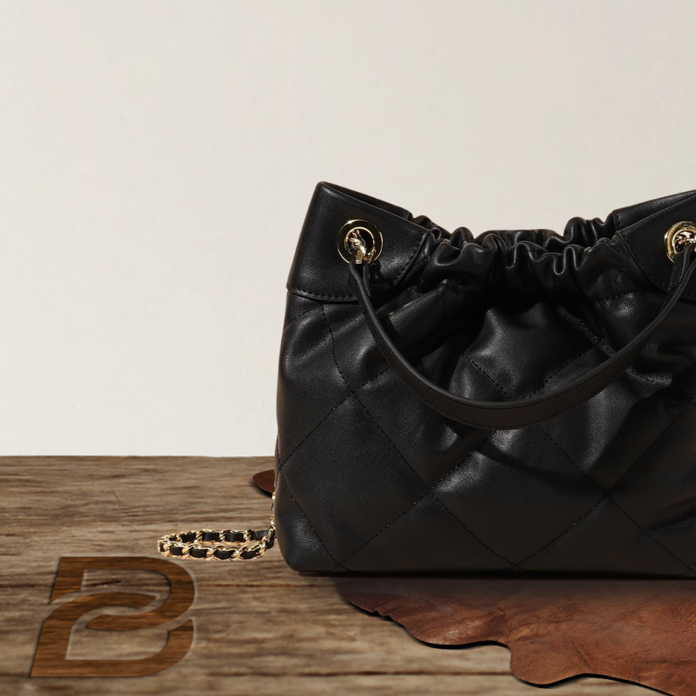 BERK | Slim leather shopper bag with chains