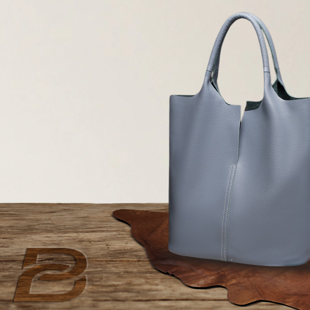 BERK | Leather tote with reinforced handle and case