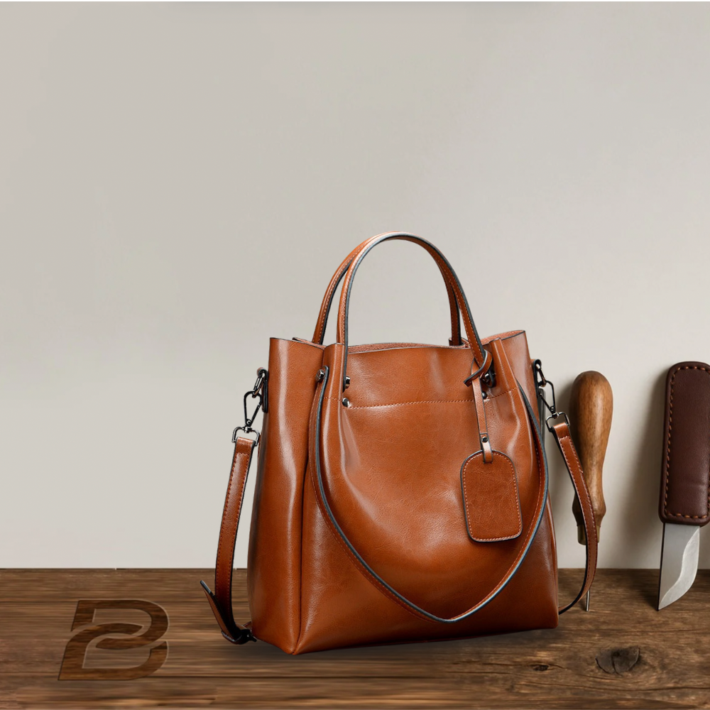BERK | Premium Leather Large Tote Bag with Shoulder Strap