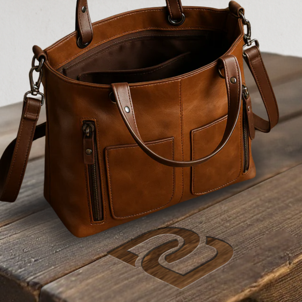 BERK | Vintage Multi-Pocket Leather Shoulder bag