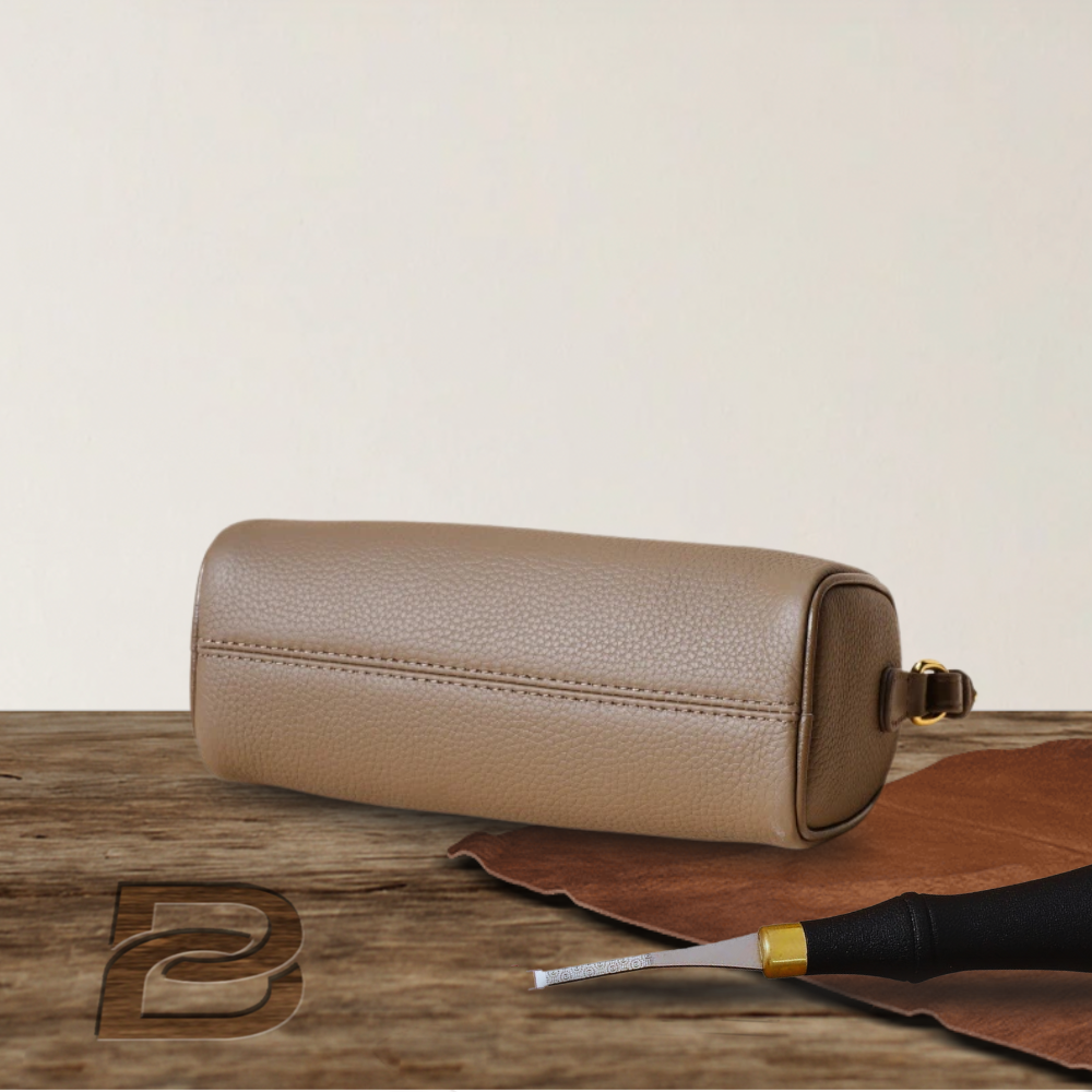 BERK | Premium Leather Shoulder Bag with Detachable Strap – Taupe