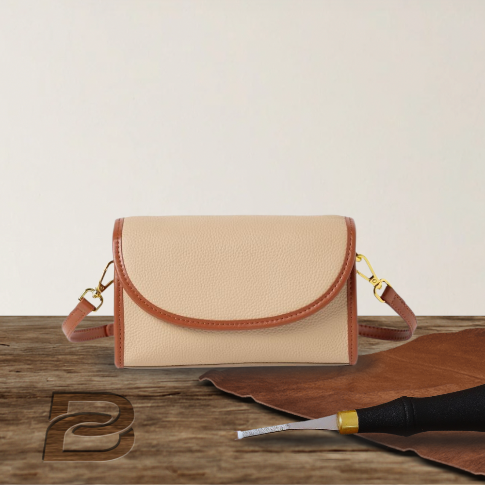 BERK | Chic compact leather baguette crossbody bag
