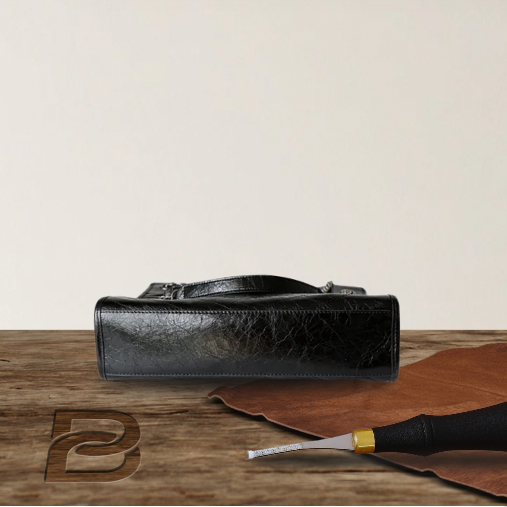 BERK | Leather tote bag with chain strap