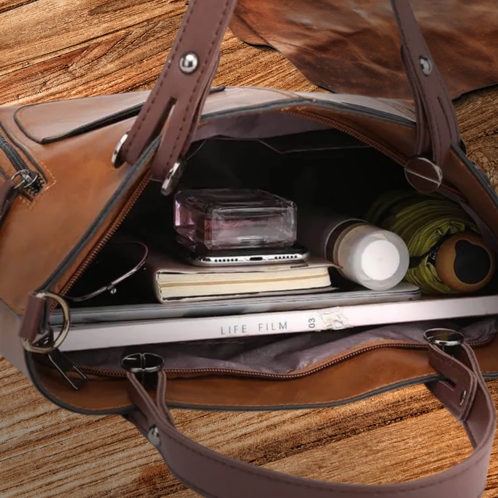 BERK | Vintage Multi-Pocket Leather Shoulder bag