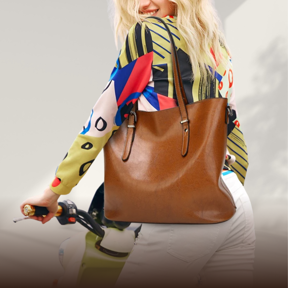 BERK | Vintage Glossy Leather Tote Bag
