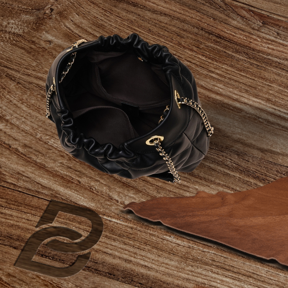 BERK | Slim leather shopper bag with chains
