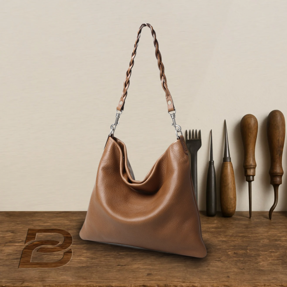 BERK | Banded leather carrier bag with loop