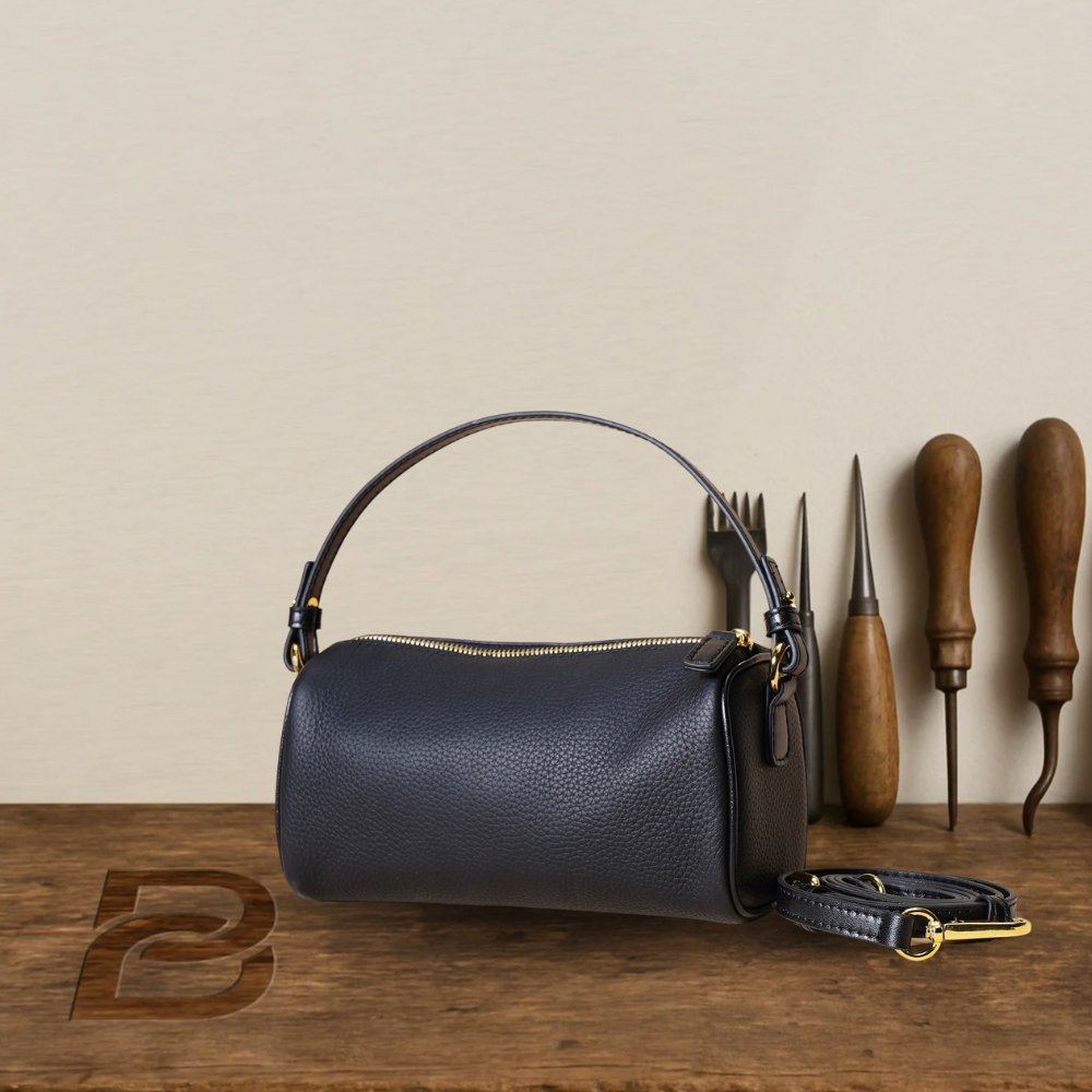 BERK | Premium Leather Shoulder Bag with Detachable Strap – Taupe