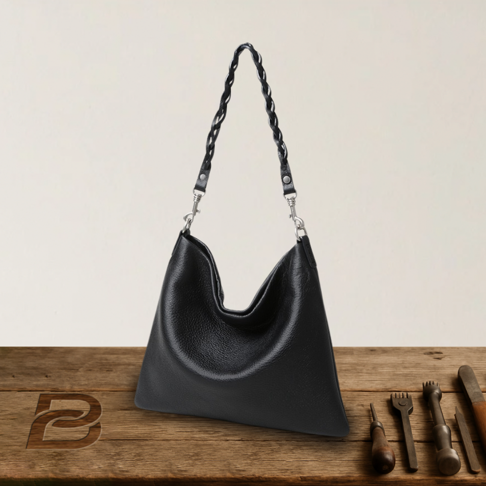 BERK | Banded leather carrier bag with loop