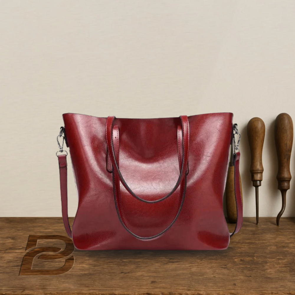 BERK | Vintage Glossy Leather Tote Bag