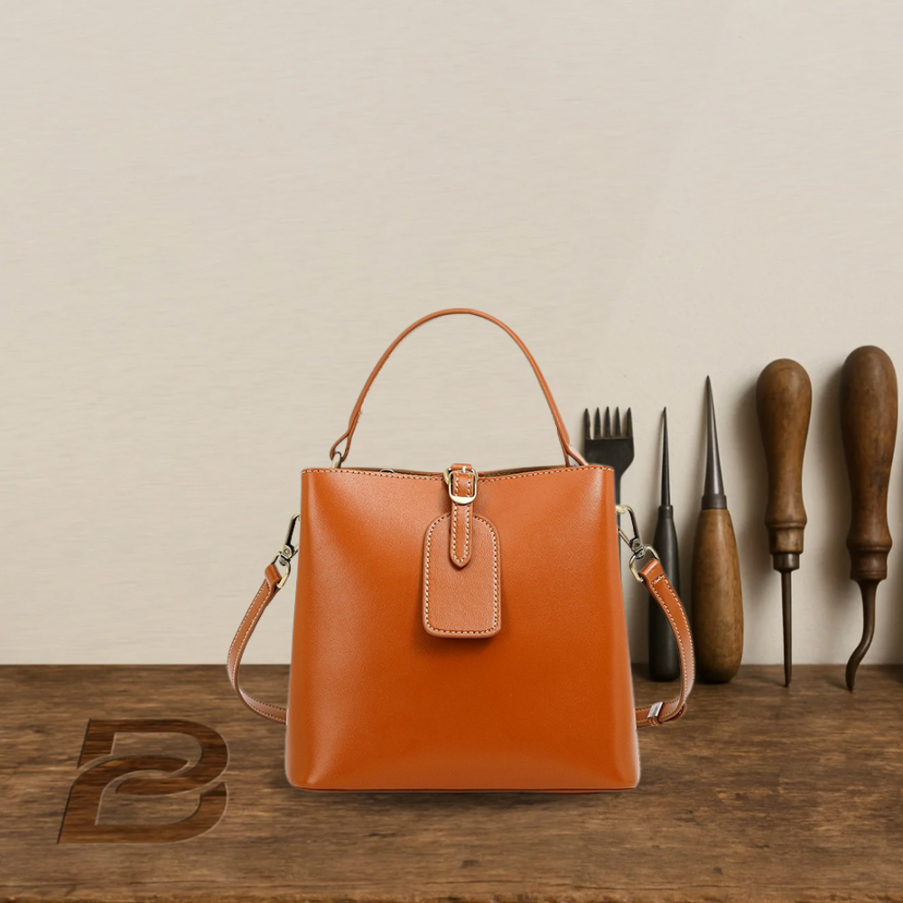 BERK | Mini leather bag with structured top handle