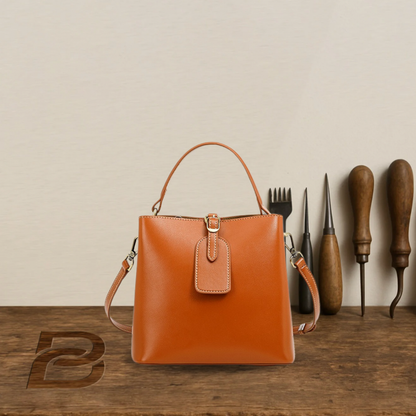 BERK | Mini leather bag with structured top handle