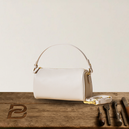 BERK | Premium Leather Shoulder Bag with Detachable Strap – Taupe