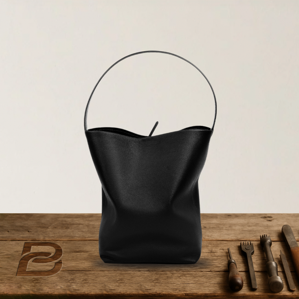 BERK | Leather bucket bag in lazy style