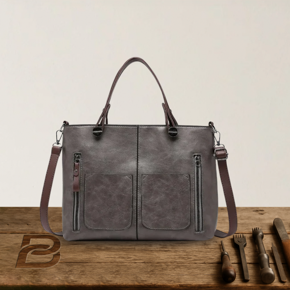 BERK | Vintage Multi-Pocket Leather Shoulder bag