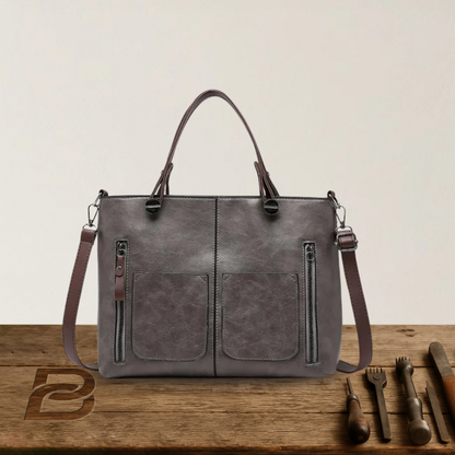 BERK | Vintage Multi-Pocket Leather Shoulder bag