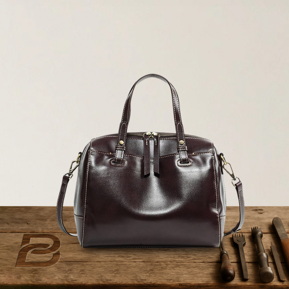 BERK | Structured Leather Satchel Handbag with Detachable Strap