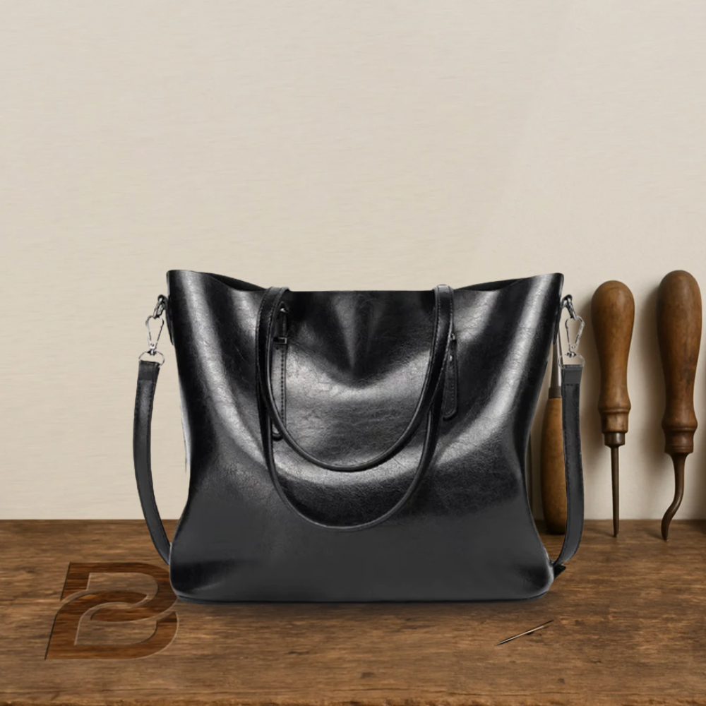 BERK | Vintage Glossy Leather Tote Bag