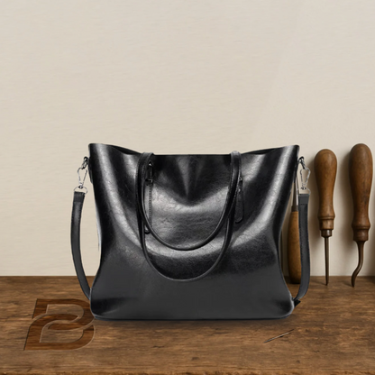 BERK | Vintage Glossy Leather Tote Bag