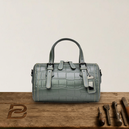 BERK | Cowhide handbag with crocodile pattern