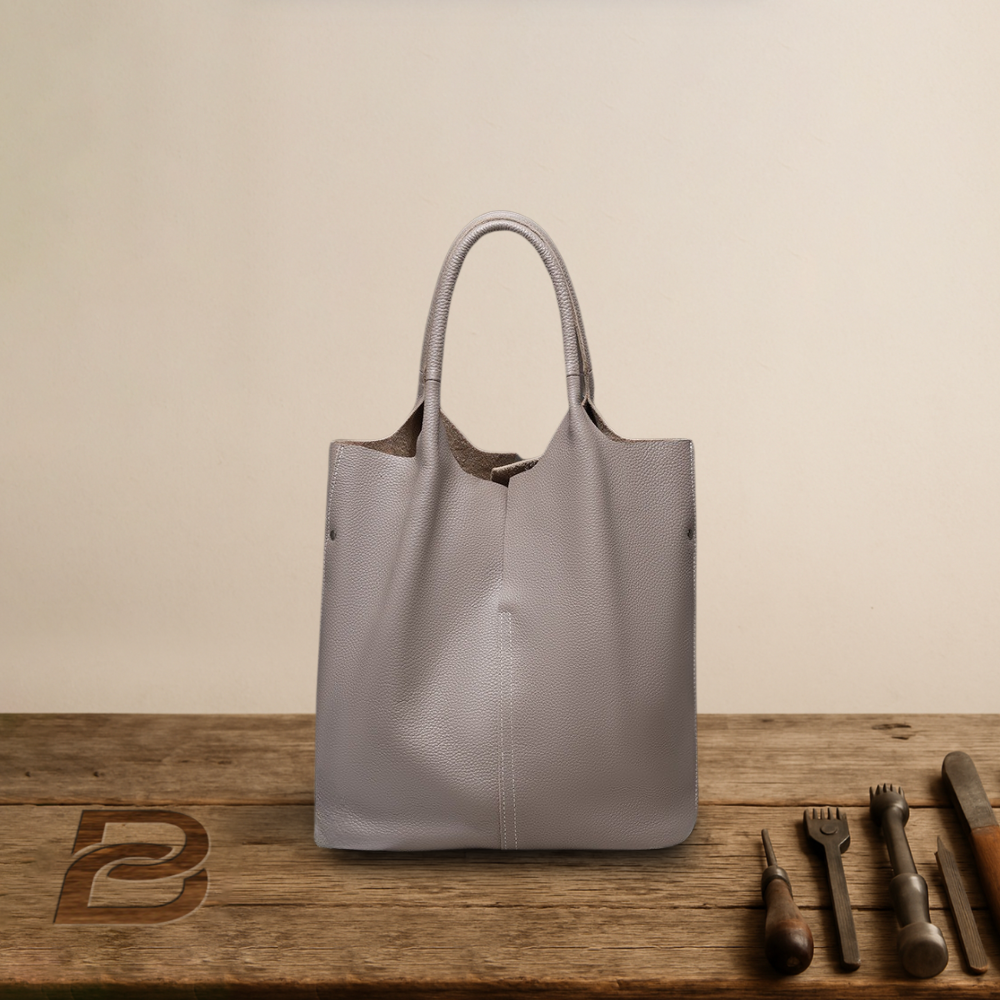 BERK | Leather tote with reinforced handle and case