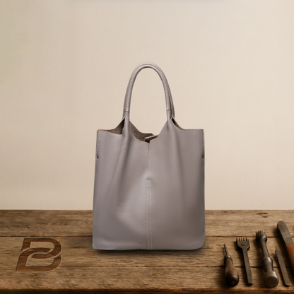 BERK | Leather tote with reinforced handle and case