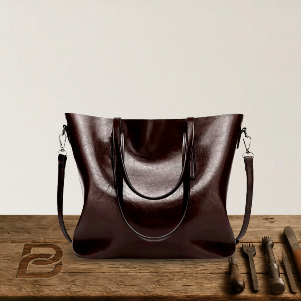 BERK | Vintage Glossy Leather Tote Bag
