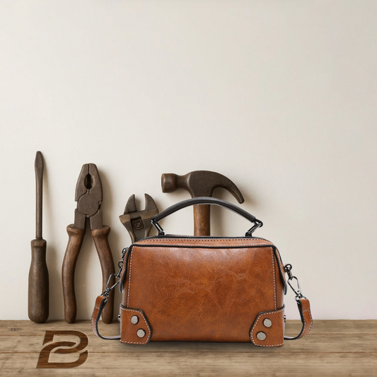 BERK | Premium Leather Box Satchel Bag with Dual Zippers