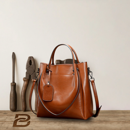 BERK | Premium Leather Large Tote Bag with Shoulder Strap