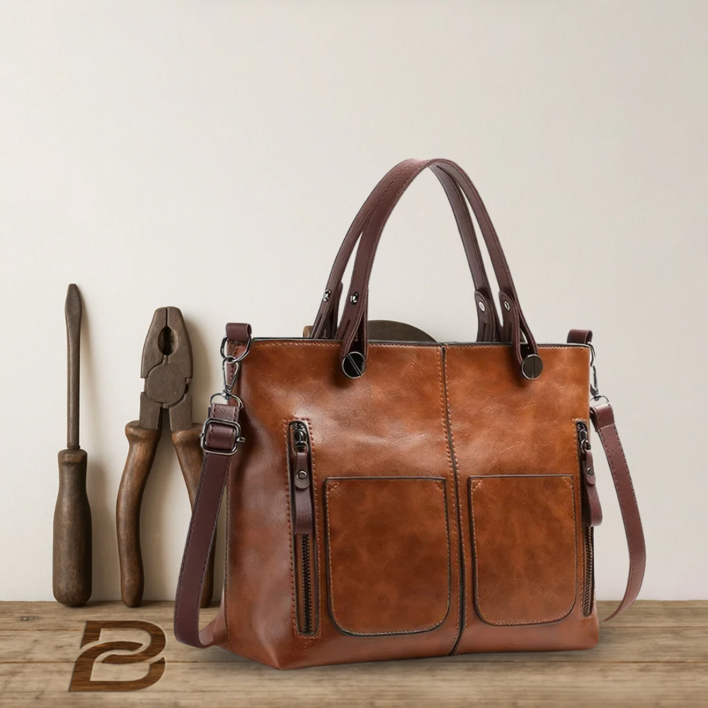 BERK | Vintage Multi-Pocket Leather Shoulder bag