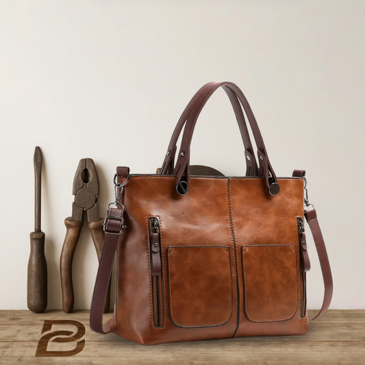 BERK | Vintage Multi-Pocket Leather Shoulder bag