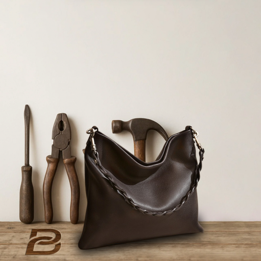 BERK | Banded leather carrier bag with loop