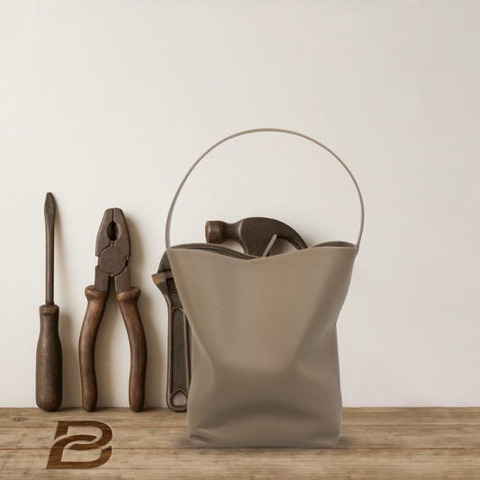 BERK | Leather bucket bag in lazy style