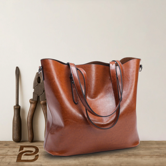 BERK | Vintage Glossy Leather Tote Bag