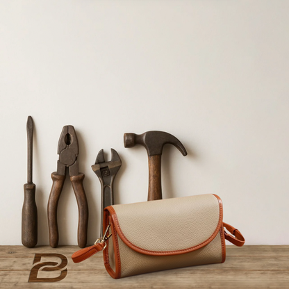 BERK | Chic compact leather baguette crossbody bag