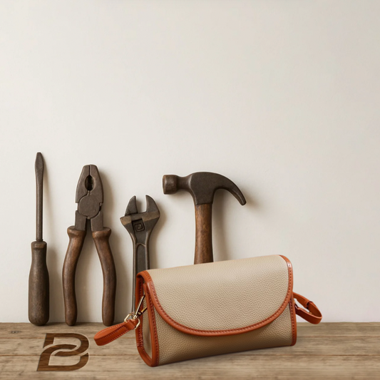BERK | Chic compact leather baguette crossbody bag