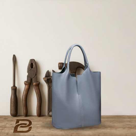 BERK | Leather tote with reinforced handle and case
