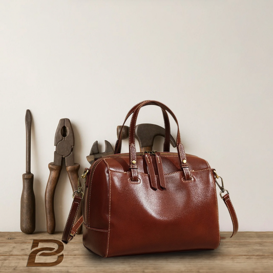 BERK | Structured Leather Satchel Handbag with Detachable Strap