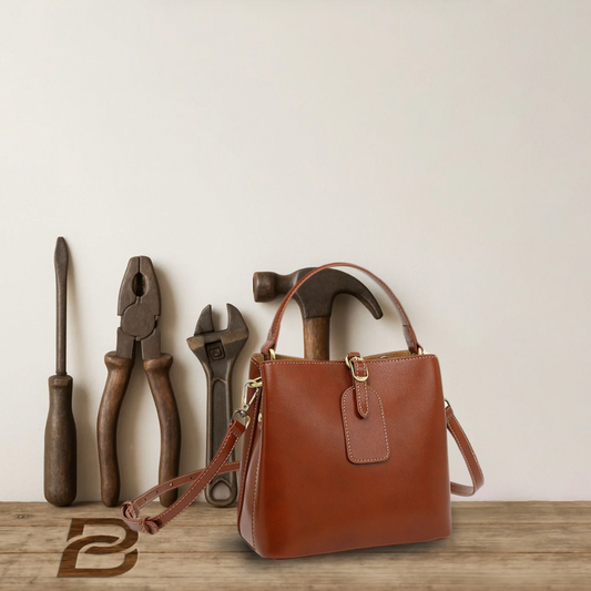 BERK | Mini leather bag with structured top handle