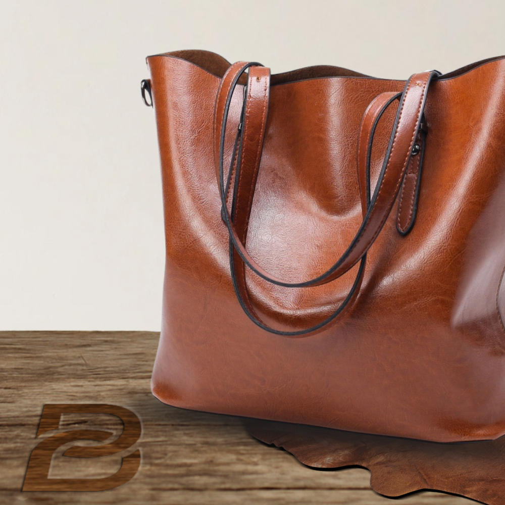 BERK | Vintage Glossy Leather Tote Bag
