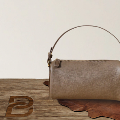 BERK | Premium Leather Shoulder Bag with Detachable Strap – Taupe