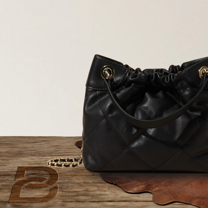 BERK | Slim leather shopper bag with chains