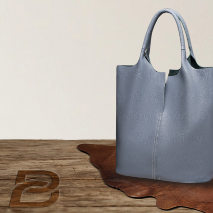 BERK | Leather tote with reinforced handle and case