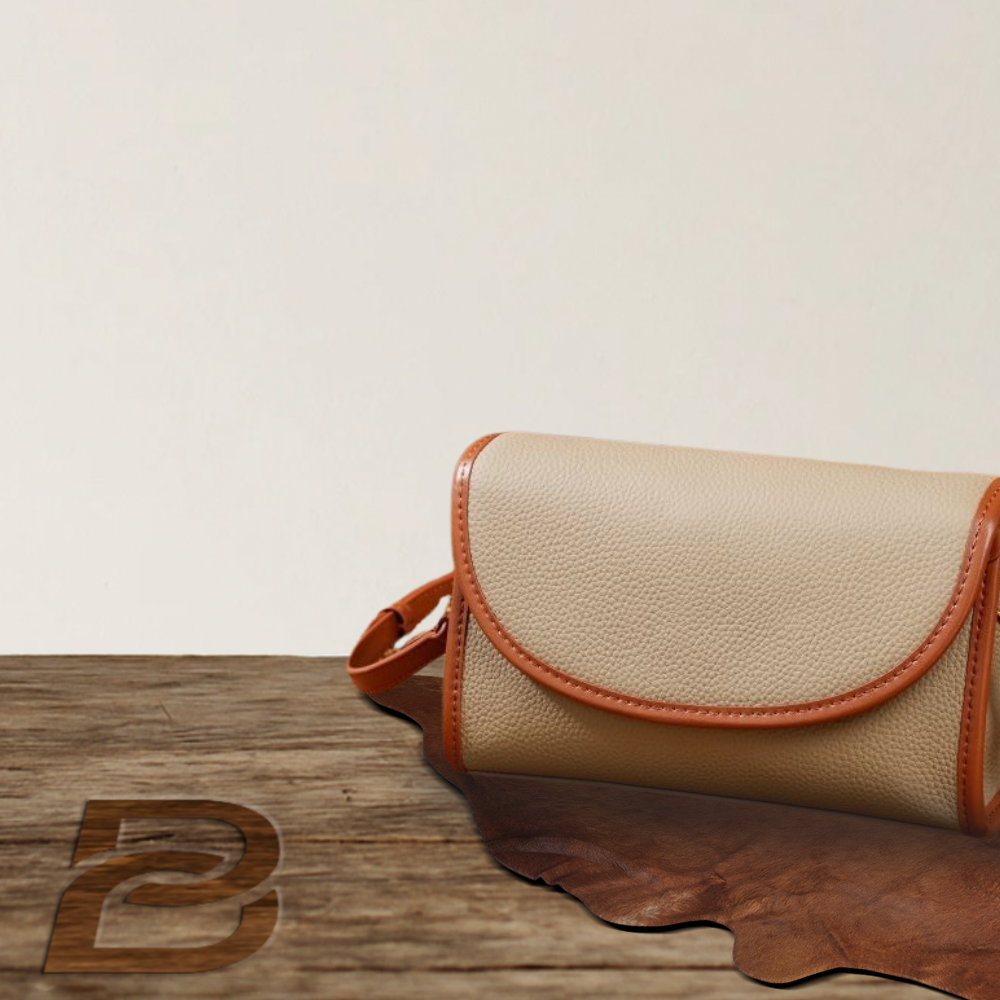 BERK | Chic compact leather baguette crossbody bag