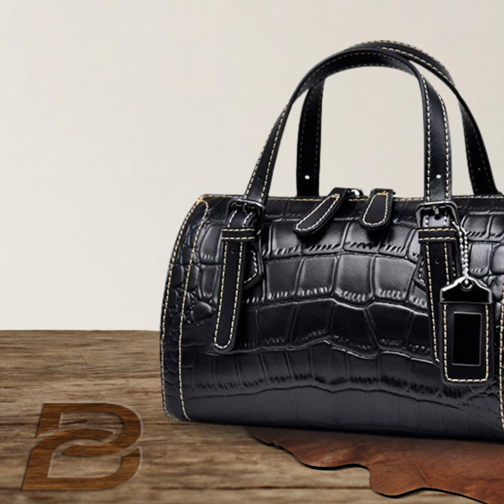 BERK | Cowhide handbag with crocodile pattern
