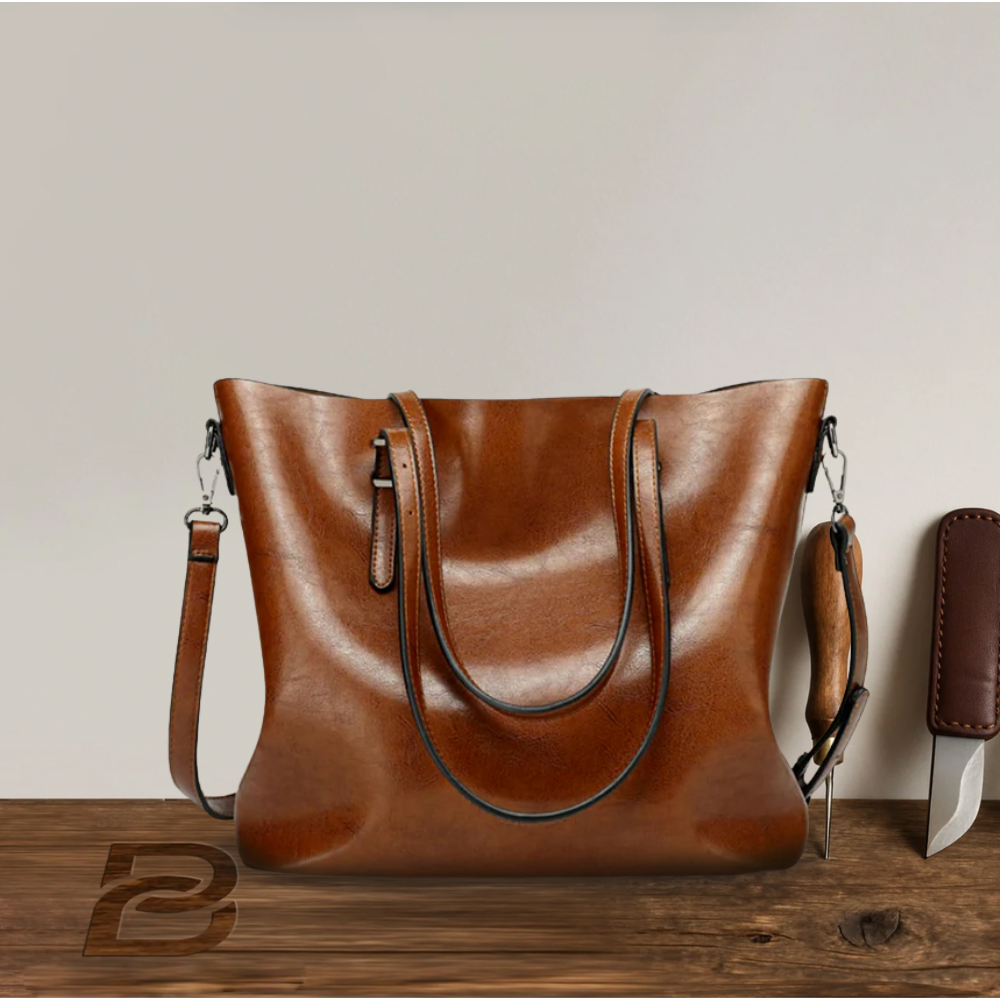 BERK | Vintage Glossy Leather Tote Bag
