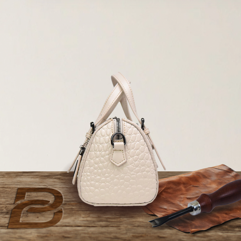 BERK | Cowhide handbag with crocodile pattern