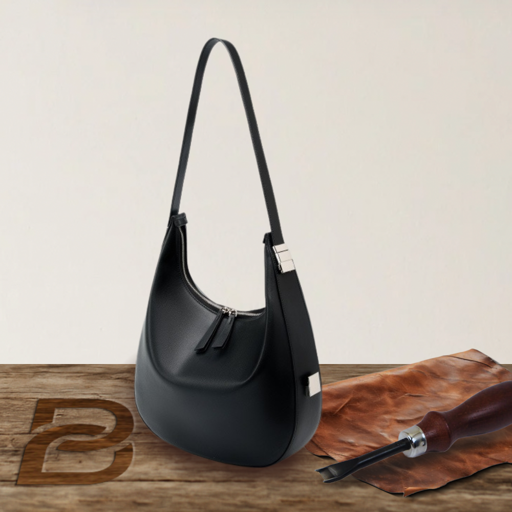 BERK | Crescent-shaped bucket bag made from genuine leather